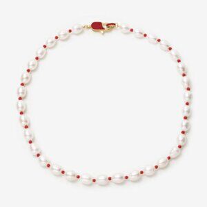 NWT Limited Edition Adornmonde Kurt Lipstick Pearl Necklace